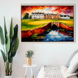Carnoustie Golf Club Carnoustie Scotland Painting Art, Framed Canvas Prints Wall Art Decor, Floating Frame
