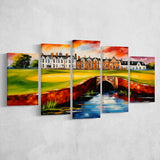 Carnoustie Golf Club Carnoustie Scotland Painting Art Mixed 5 Panel Large Canvas Prints Wall Art Decor