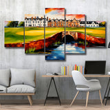 Carnoustie Golf Club Carnoustie Scotland Painting Art Mixed 5 Panel Large Canvas Prints Wall Art Decor