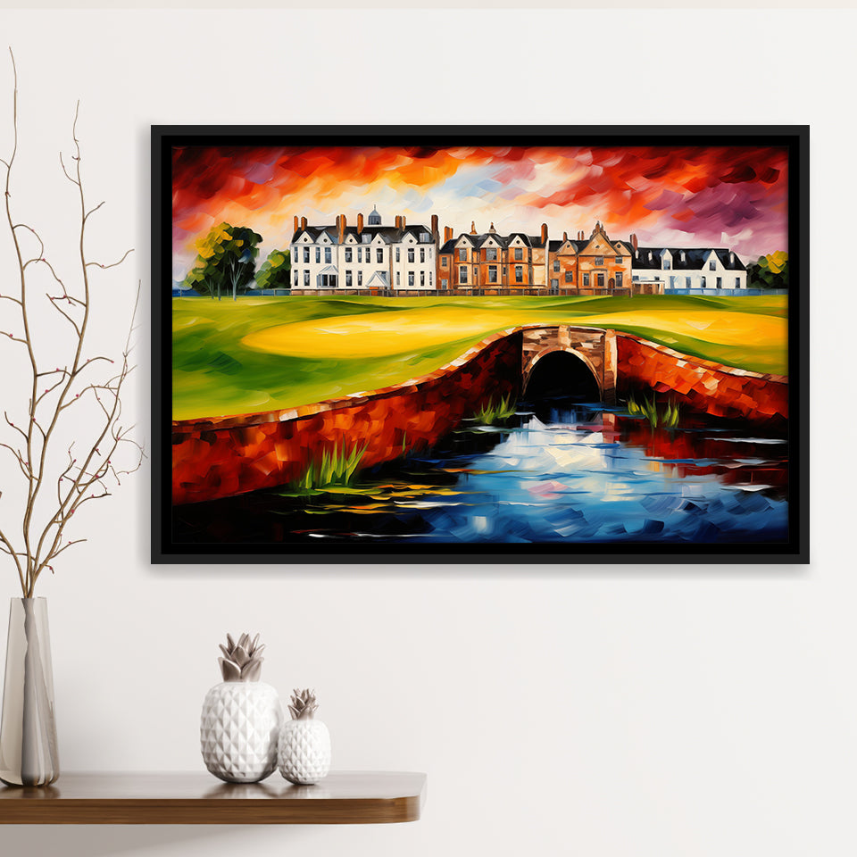 Carnoustie Golf Club Carnoustie Scotland Painting Art, Framed Canvas Prints Wall Art Decor, Floating Frame