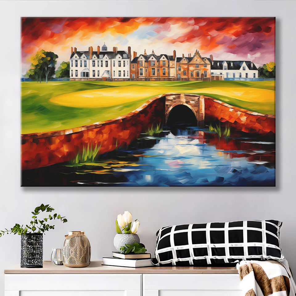 Carnoustie Golf Club Carnoustie Scotland Painting Art Canvas Prints Wall Art, Painting Art Home Decor