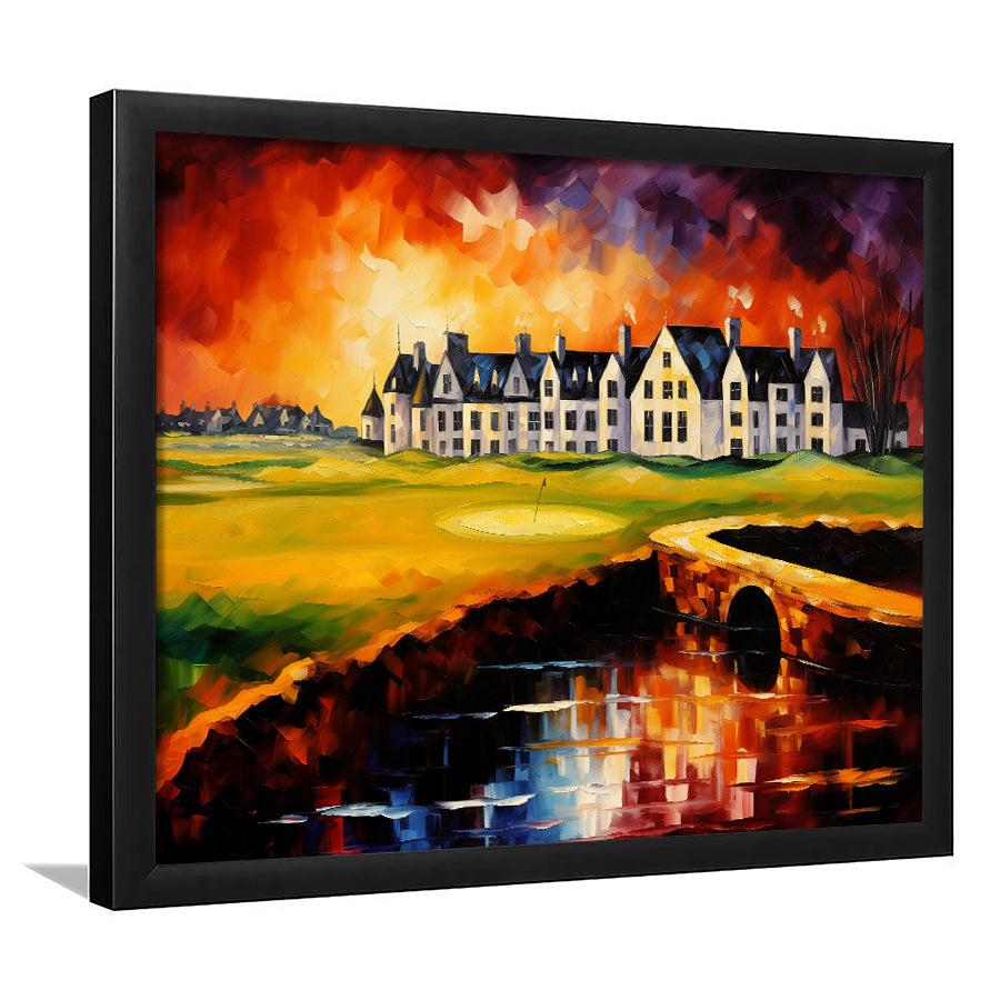 Carnoustie Golf Club Hole 02 Carnoustie Scotland Painting Framed Art Prints Wall Decor, Framed Painting Art