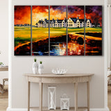 Carnoustie Golf Club Hole 02 Carnoustie Scotland Painting,5 Panel Extra Large Canvas Prints Wall Art Decor