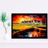 Carnoustie Golf Club Hole 02 Carnoustie Scotland Painting Framed Art Prints Wall Decor, Framed Painting Art
