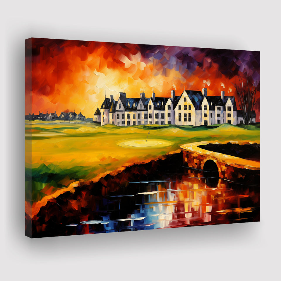 Carnoustie Golf Club Hole 02 Carnoustie Scotland Painting Canvas Prints Wall Art, Painting Art Home Decor