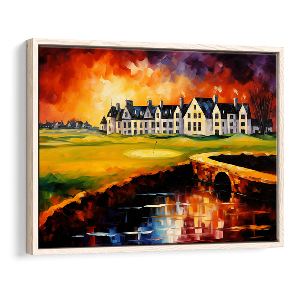 Carnoustie Golf Club Hole 02 Carnoustie Scotland Painting, Framed Canvas Prints Wall Art Decor, Floating Frame