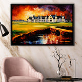 Carnoustie Golf Club Hole 02 Carnoustie Scotland Painting, Framed Canvas Prints Wall Art Decor, Floating Frame