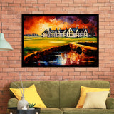 Carnoustie Golf Club Hole 02 Carnoustie Scotland Painting Framed Art Prints Wall Decor, Framed Painting Art