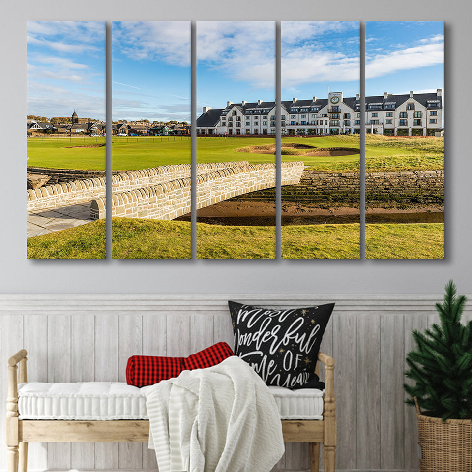 Carnoustie Golf Links, Hole 18, 5 Panels Extra Large Canvas Prints Wall Art Decor