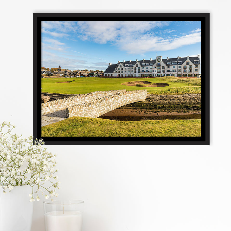 Carnoustie Golf Links, Hole 18, Golf Art Print, Framed Canvas Prints Wall Art Decor, Floating Frame