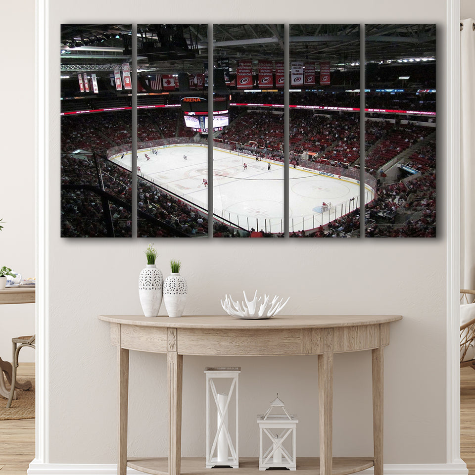 Carolina Hurricanes Wall Art Pnc Arena Stadium Canvas Prints Hockey,Multi Panels B,Sport Stadium Art Prints, Fan Gift