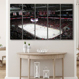 Carolina Hurricanes Wall Art Pnc Arena Stadium Canvas Prints Hockey,Multi Panels B,Sport Stadium Art Prints, Fan Gift
