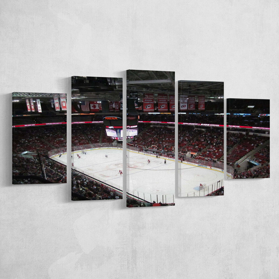 Carolina Hurricanes Wall Art Pnc Arena Stadium Canvas Prints Hockey,Multi Panels,Sport Stadium Art Prints, Fan Gift