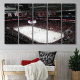 Carolina Hurricanes Wall Art Pnc Arena Stadium Canvas Prints Hockey,Multi Panels B,Sport Stadium Art Prints, Fan Gift