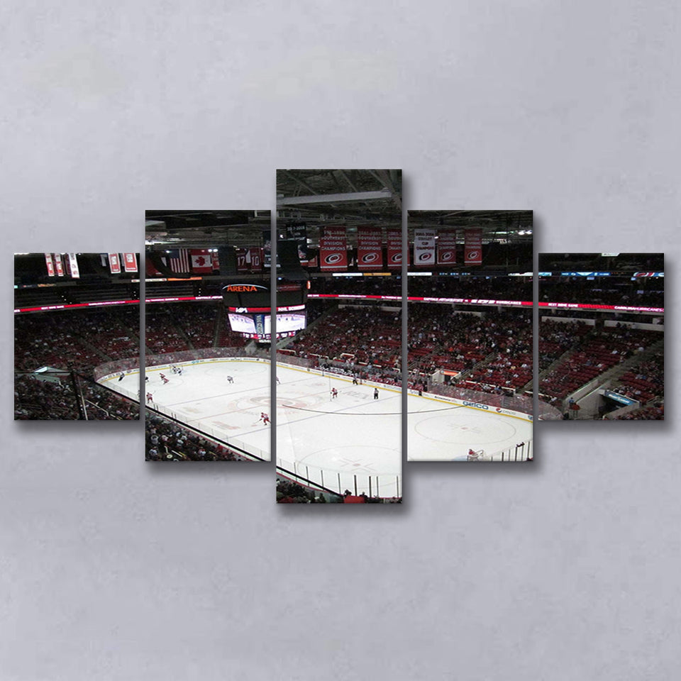 Carolina Hurricanes Wall Art Pnc Arena Stadium Canvas Prints Hockey,Multi Panels,Sport Stadium Art Prints, Fan Gift