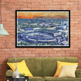 Carolina Stadium Panthers Team Watercolor Bank America Stadium, Sport Prints Fan Gift, Framed Art Prints Wall Art Decor