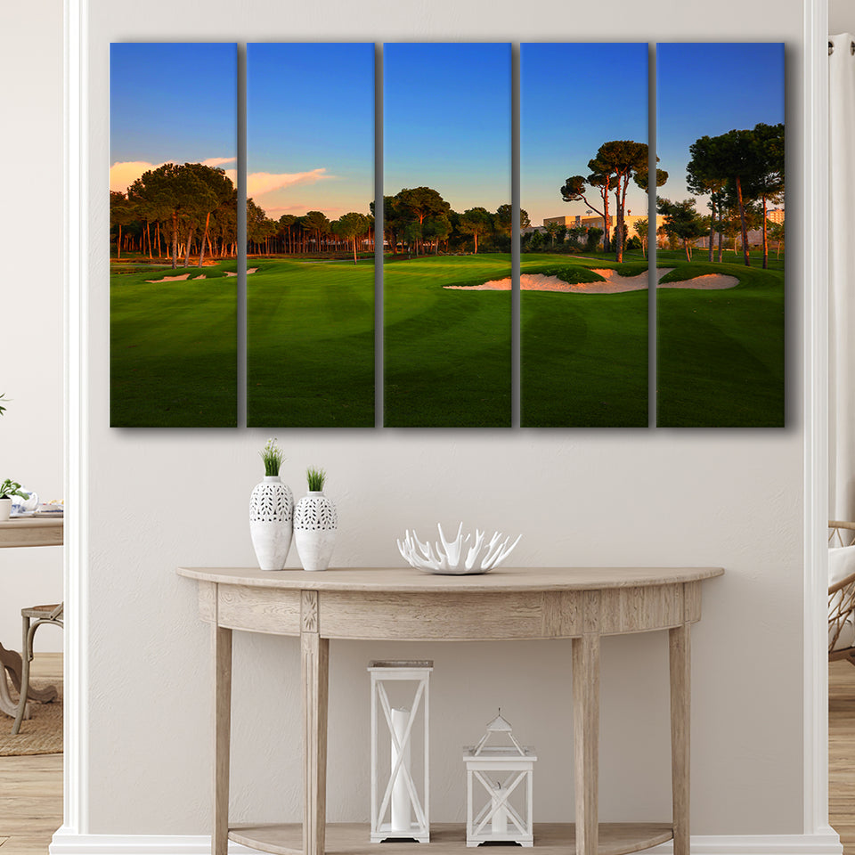 Carya Golf Club Kaden Golf Courses, 5 Panels Extra Large Canvas Prints Wall Art Decor