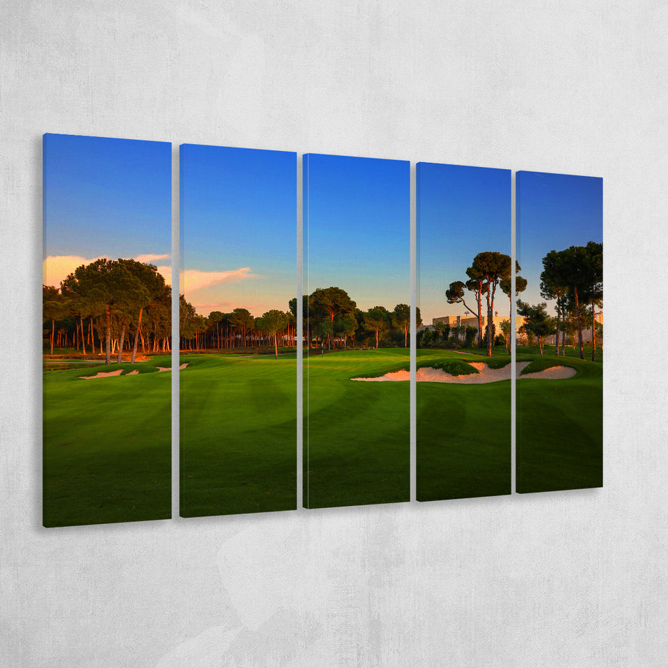 Carya Golf Club Kaden Golf Courses, 5 Panels Extra Large Canvas Prints Wall Art Decor