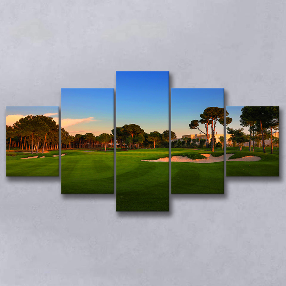 Carya Golf Club Kaden Golf Courses, Golf Art Print, 5 Panels Canvas Prints Wall Art Decor