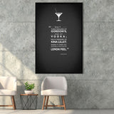 Casino Royale James Bond Vesper Martini Quote Framed Canvas Prints Wall Art - Painting Canvas, Wall Decor, Floating Frame