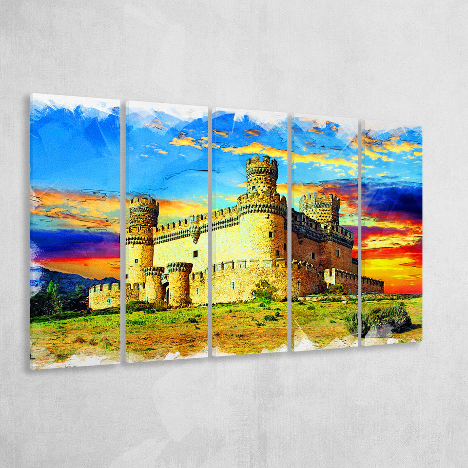 Castle of the Mendoza 5 Piece B Canvas Prints Wall Art Decor, Multi Panels,Large Canvas, Home Decor