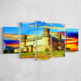 Castle of the Mendoza 5 Pieces Canvas Prints Wall Art Decor - Painting Canvas, Mixed Canvas, Multi Panels