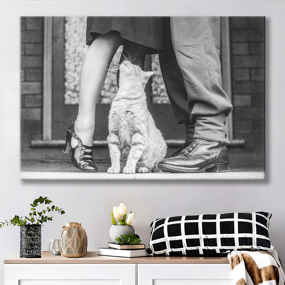 Cat Lovers Black And White Print, Animal Lovers Canvas Prints Wall Art Home Decor