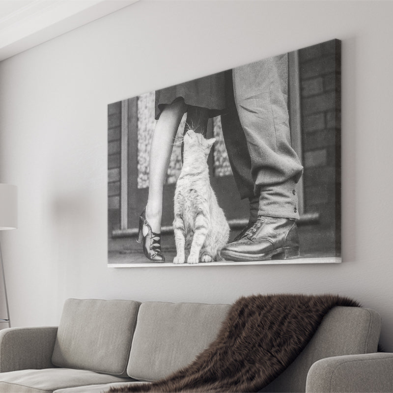 Cat Lovers Black And White Print, Animal Lovers Canvas Prints Wall Art Home Decor