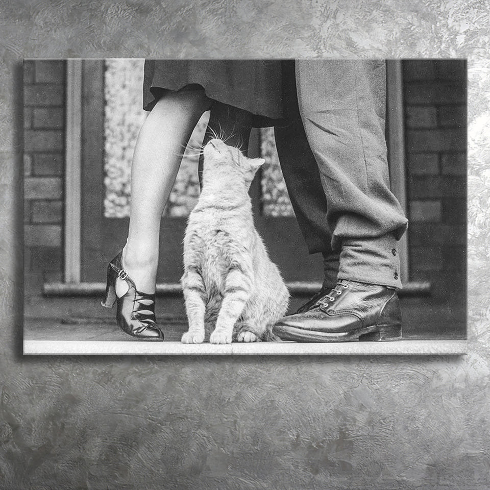 Cat Lovers Black And White Print, Animal Lovers Canvas Prints Wall Art Home Decor