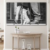 Cat Lovers Black And White Print, Animal Lovers Larger Canvas Art, 5 Piece Canvas Prints Wall Art Decor