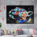 Cat Wildsleopard Graffiti Art Framed Art Print Wall Decor - Painting Art, Wall Art Decor, Framed Picture, Black Frame