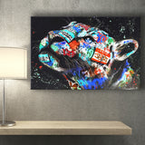 Cat Wildsleopard Graffiti Art Canvas Prints Wall Art Decor - Painting Canvas, Home Decor, Art Print, Art For Sale