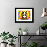Cat caught in  a rainbow by luois wain-Canvas art,Art print,Frame art