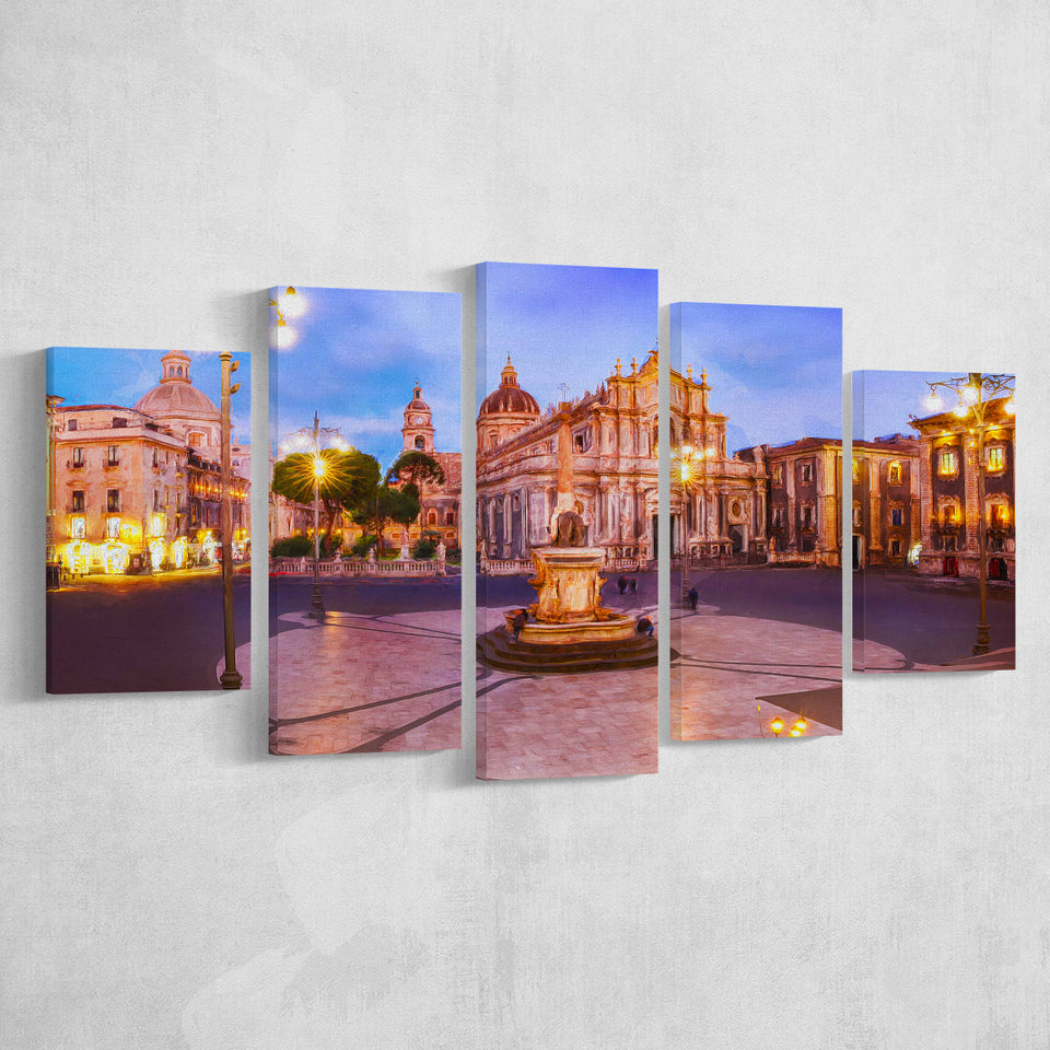 Catania, Sicily, Italy, Multi Panels, 5 Pieces, Canvas Prints Wall Art Home Decor