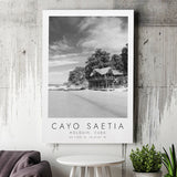 Cayo Saetia Cuba Skyline Paradise Island Black And White Art Canvas Prints Wall Art Home Decor