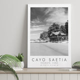 Cayo Saetia Cuba Skyline Paradise Island Black And White Art Canvas Prints Wall Art Home Decor