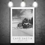 Cayo Saetia Cuba Skyline Paradise Island Black And White Art Canvas Prints Wall Art Home Decor
