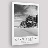 Cayo Saetia Cuba Skyline Paradise Island Black And White Art Canvas Prints Wall Art Home Decor