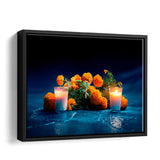 Cempasuchil With Candles Framed Canvas Wall Art - Framed Prints, Canvas Prints, Prints for Sale, Canvas Painting