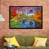 Central Park During Autumn New York City Art Watercolor Framed Art Prints Wall Art Decor,Framed Picture