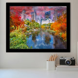 Central Park During Autumn New York City Art Watercolor Framed Art Prints Wall Art Decor,Framed Picture