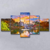Central Park New York City Belvedere 5 Pieces Mixed Canvas Prints Wall Art Home Decor
