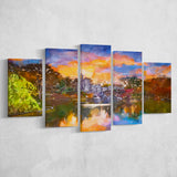 Central Park New York City Belvedere 5 Pieces Mixed Canvas Prints Wall Art Home Decor