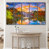Central Park New York City Belvedere V1 5 Pieces Extra Large Canvas Prints Wall Art Home Decor