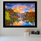 Central Park New York City Belvedere V1 City Art Watercolor Framed Art Prints Wall Art Decor,Framed Picture