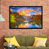 Central Park New York City Belvedere V1 City Art Watercolor Framed Art Prints Wall Art Decor,Framed Picture
