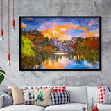 Central Park New York City Belvedere V1 City Art Watercolor Framed Art Prints Wall Art Decor,Framed Picture