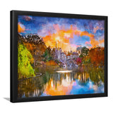 Central Park New York City Belvedere V1 City Art Watercolor Framed Art Prints Wall Art Decor,Framed Picture