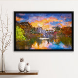 Central Park New York City Belvedere City Art Watercolor Framed Canvas Prints Wall Art Home Decor,Floating Frame