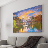 Central Park New York City Belvedere City Art Watercolor Canvas Prints Wall Art Home Decor, Large Canvas